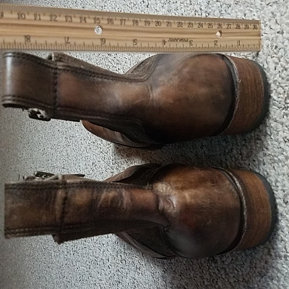 Corral square toe leather Western biker ankle zip boot sz11 - Picture 12 of 12